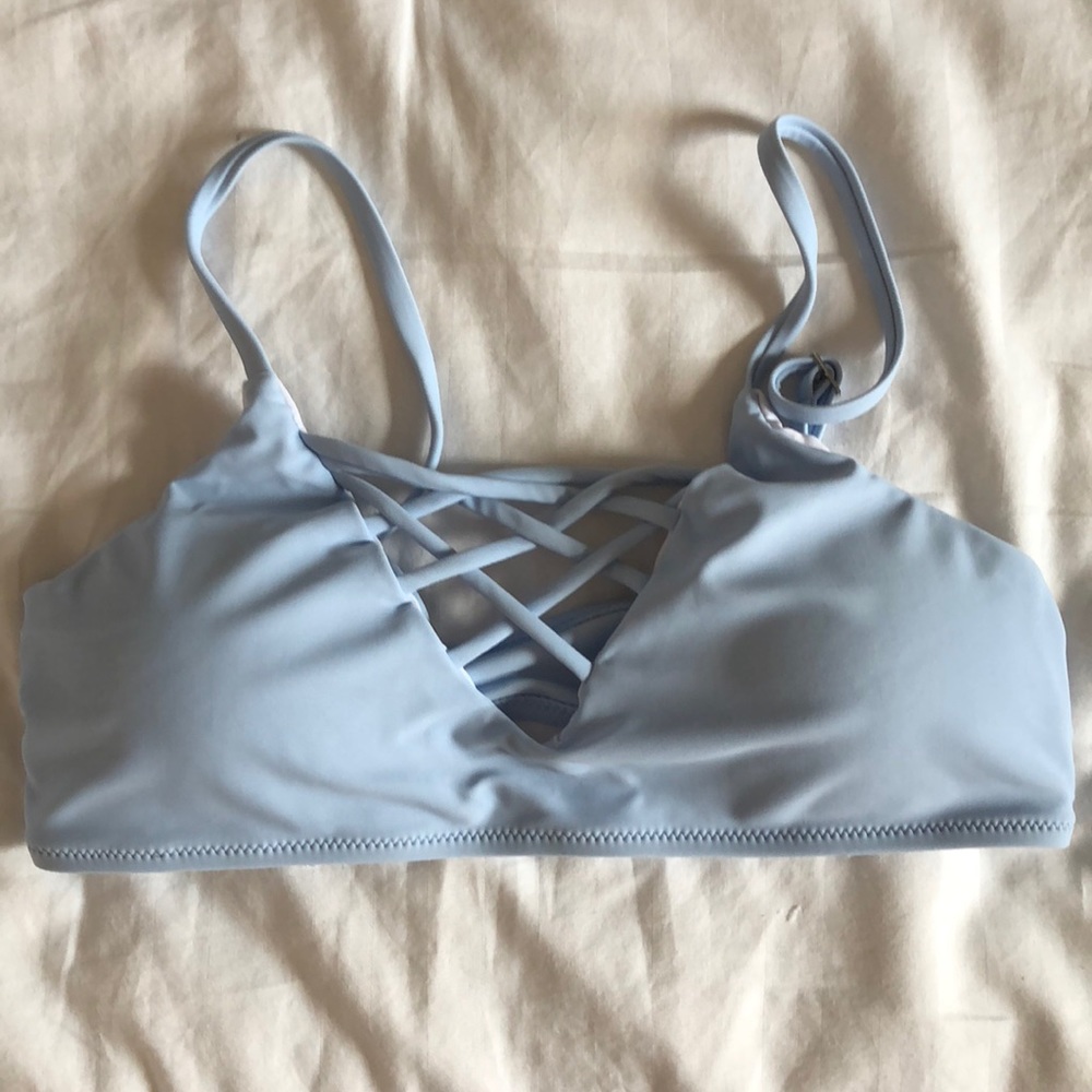 Blue bikini top